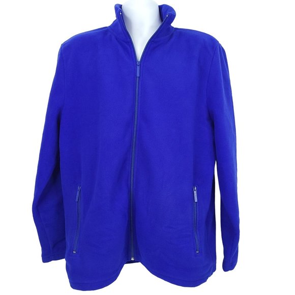 Knocker Polar Fleece Jacket Full Zip Mens Sz L Blue Long Sleeve Pockets - Picture 8 of 9